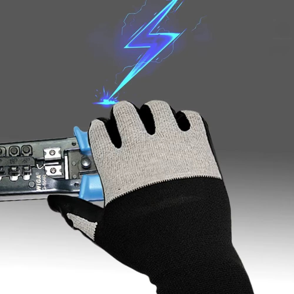 Ultrathin Electrician Insulating Gloves Withstanding Voltage 400V/500V Nitrile Work Safe Gloves Industrial Oil Proof