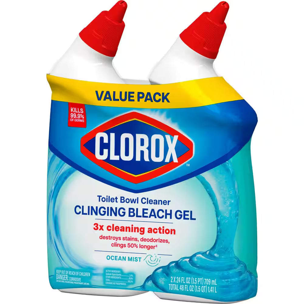 24 Oz. Ocean Mist Toilet Bowl Cleaner Clinging Bleach Gel (6-Pack)