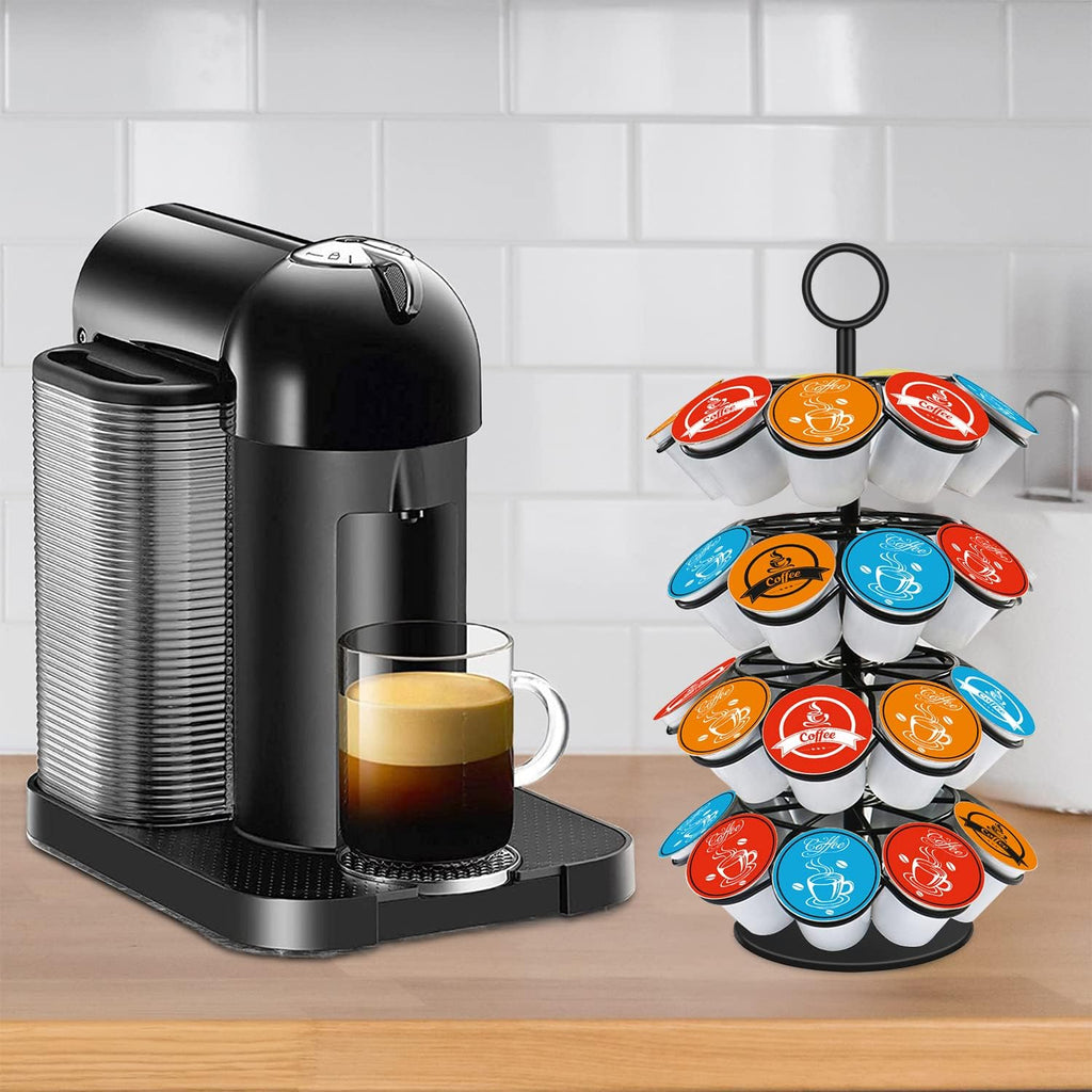 Coffee Pod Carousel Holder,Compatible with K-Cups Organizer Compatible with 36 Cup Pods,Spins 360-Degrees