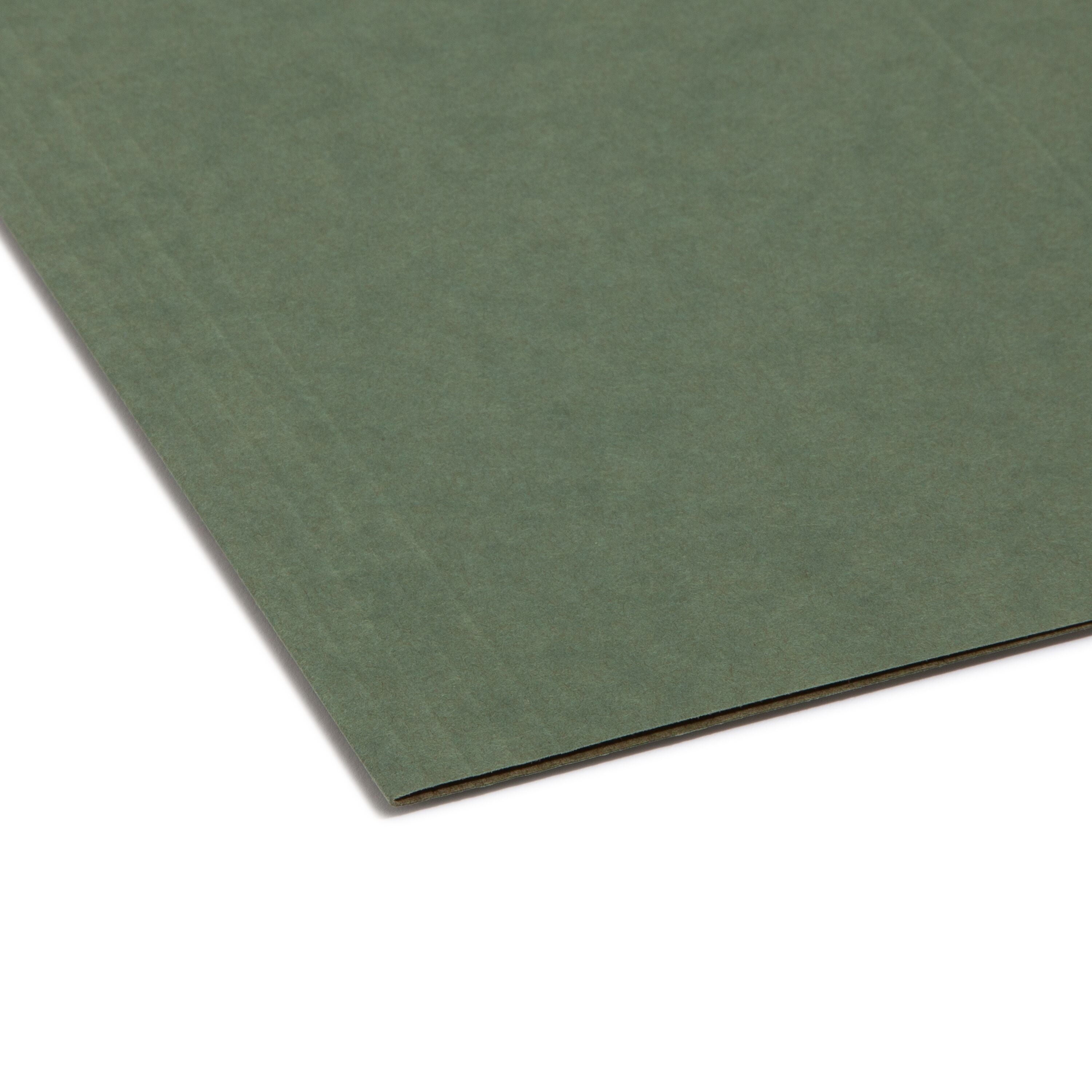 Standard Green Hanging Folders with 1/5 Cut Tabs, Letter Size, Pack of 25 (64055)