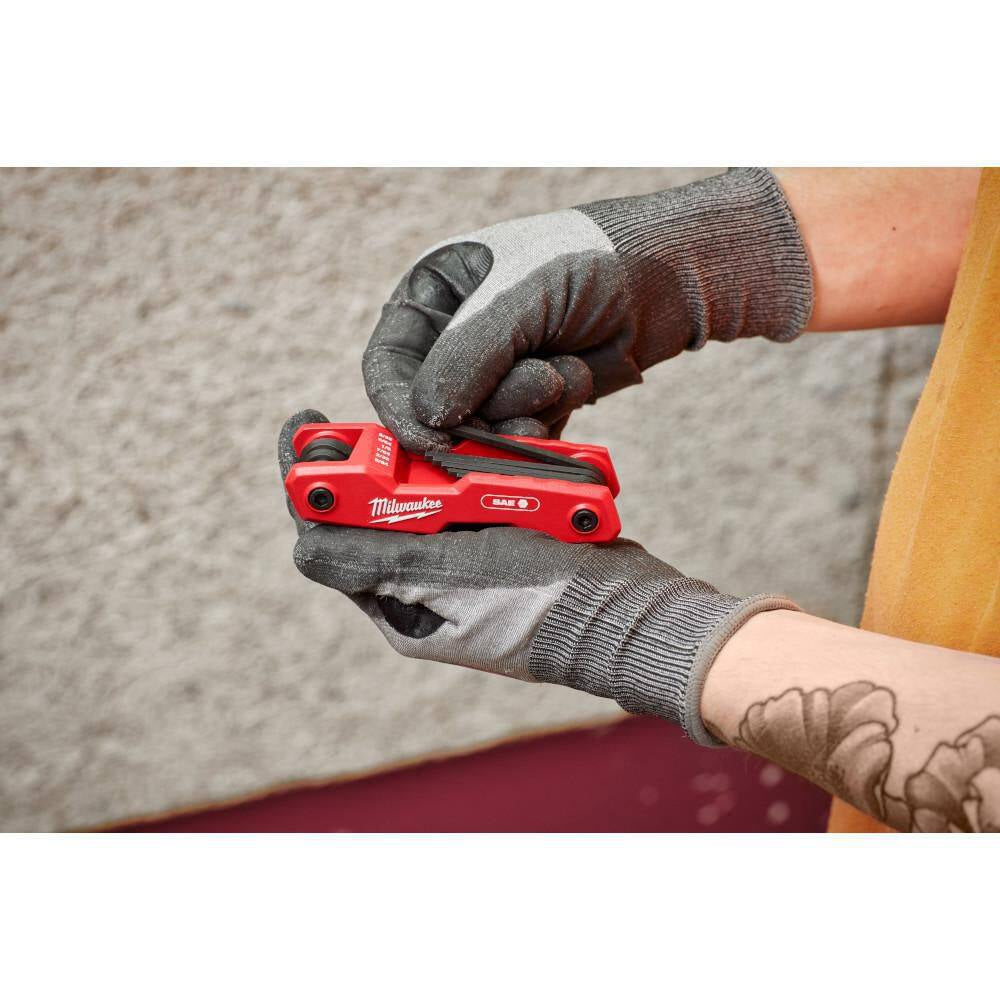 Folding SAE Hex Key (9-Piece) with Precision Screwdriver Set