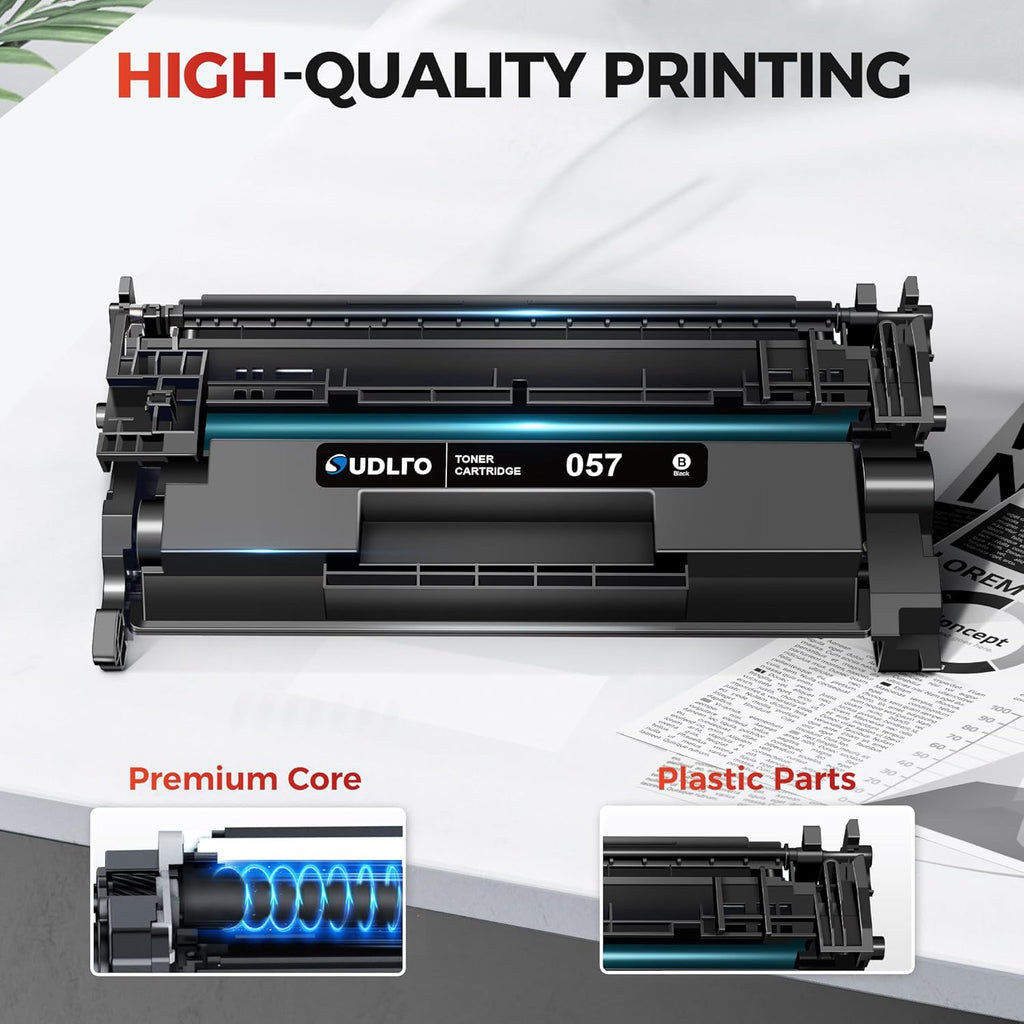 057 Toner Cartridge - 057 Replacement for 057 Toner Cartridge CRG057 057H to Use with Mf445Dw Mf448Dw Mf449Dw Lbp226Dw Lbp227Dw Printer (2Black, Non-Oem)
