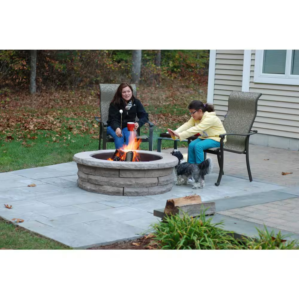 Ledgestone 47 In. X 14 In. round Concrete Wood Fuel Fire Pit Ring Kit Brown