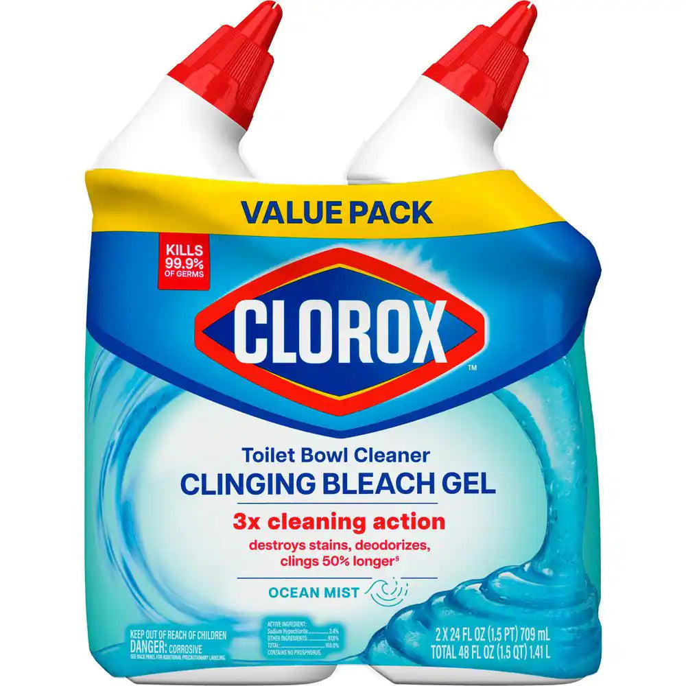 24 Oz. Ocean Mist Toilet Bowl Cleaner Clinging Bleach Gel (6-Pack)