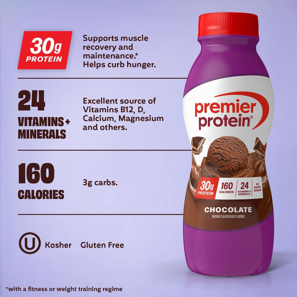 Shake, Chocolate, 30G Protein, No Added Sugar, 24 Vitamins & Minerals to Support Immune Health, 11.5 Fl Oz, 12 Pack