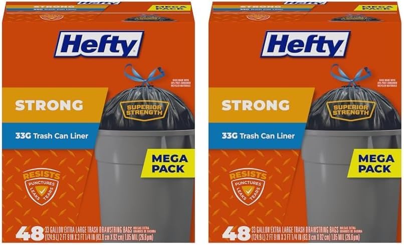 Strong Lawn & Leaf Trash Bags, 39 Gallon, 38 Count
