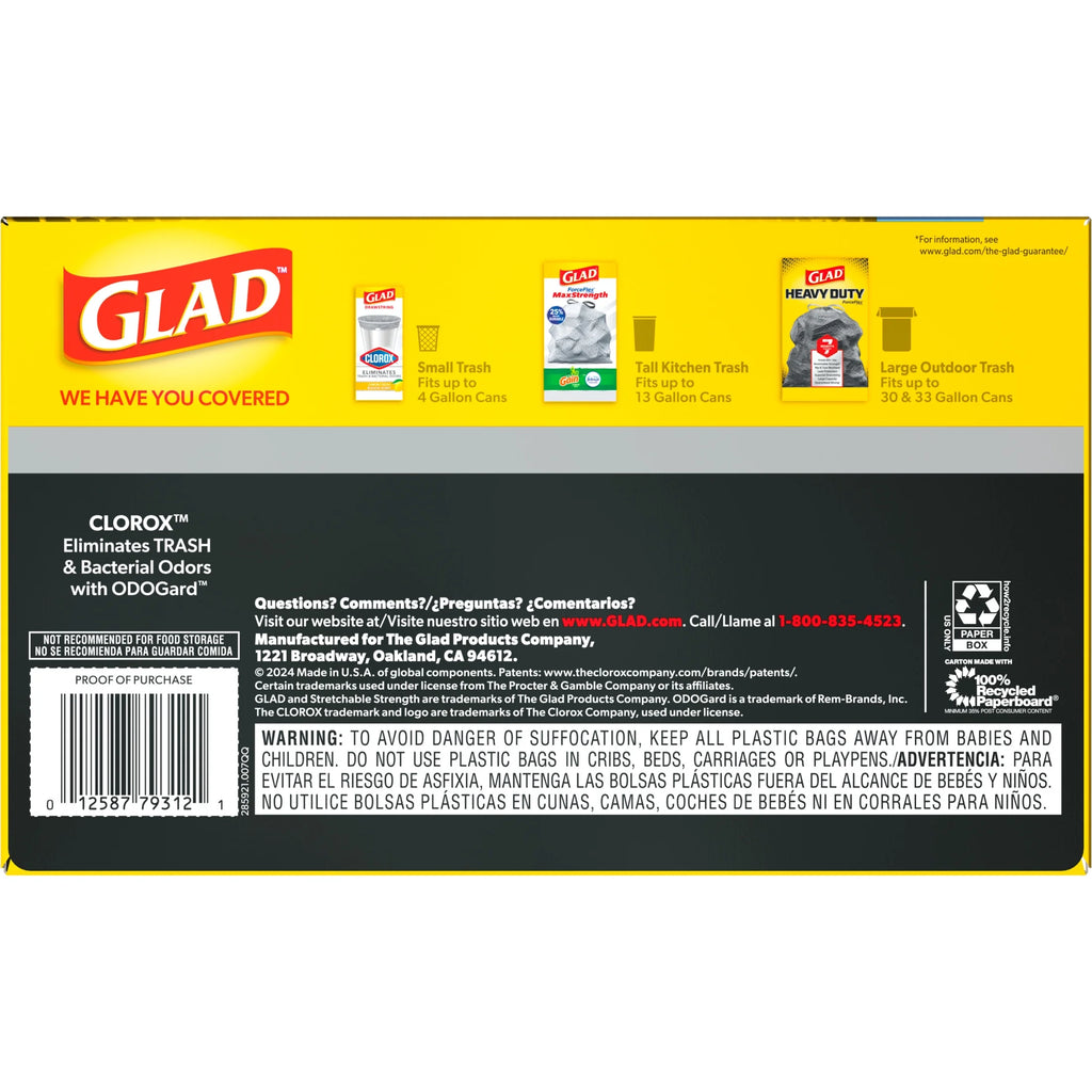 Forceflex Heavy Duty Trash Bags with Clorox, Mountain Air Scent, 30 Gallon, 40 Count