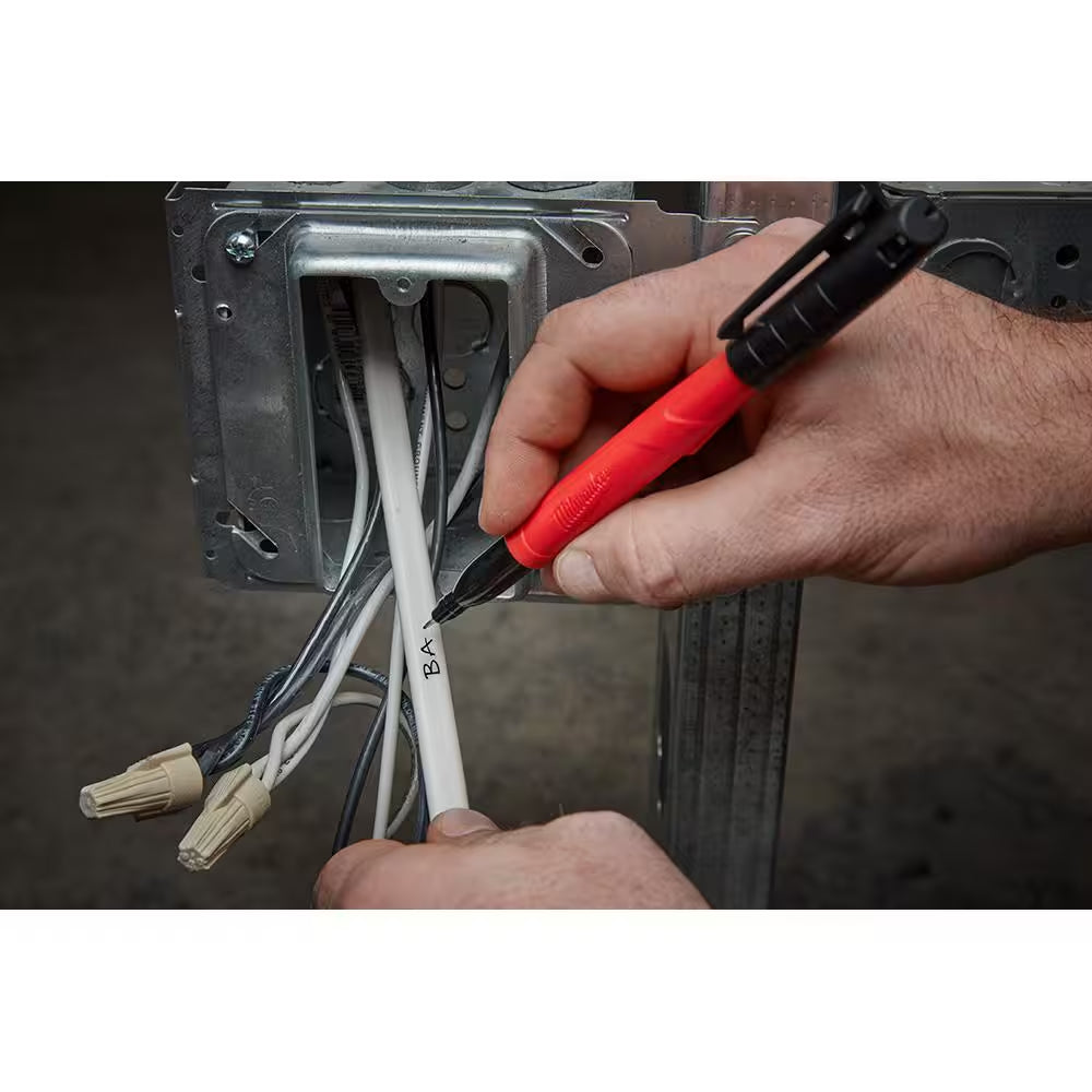 INKZALL Red Fine Point Jobsite Permanent Marker