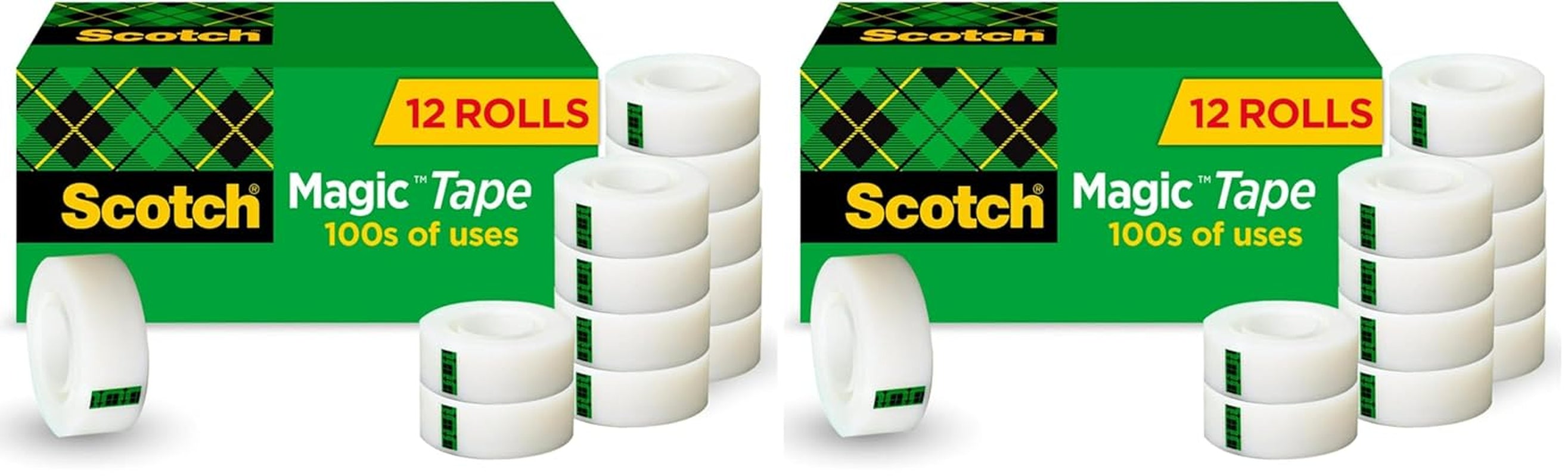 Magic Tape - Invisible Adhesive, Ideal for Home Office and Educational Use, Pack of 6 Rolls