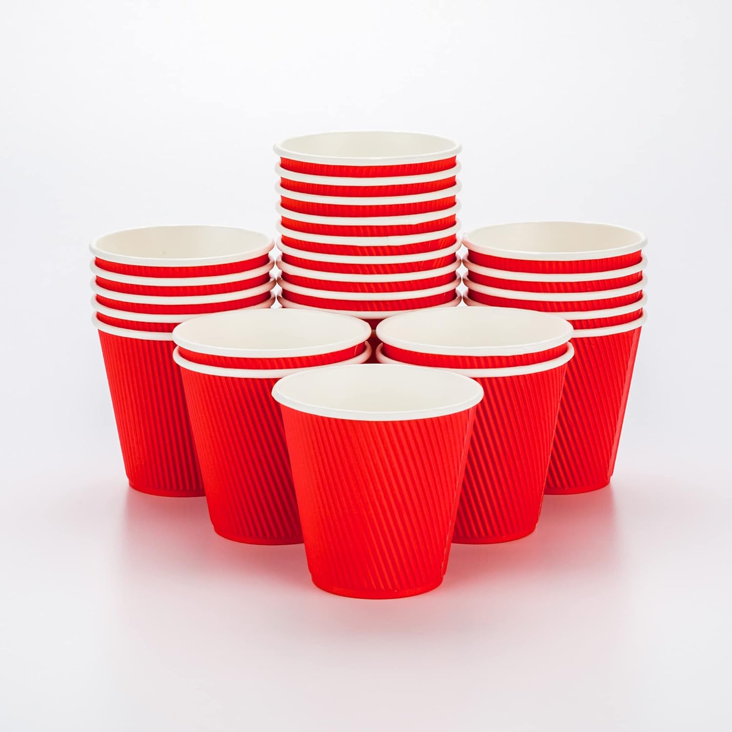 16 Ounce Ripple Wall Disposable Paper Cups - Pack of 25, Leakproof and Recyclable Light Green Insulated Holders, Matching Lids Sold Separately