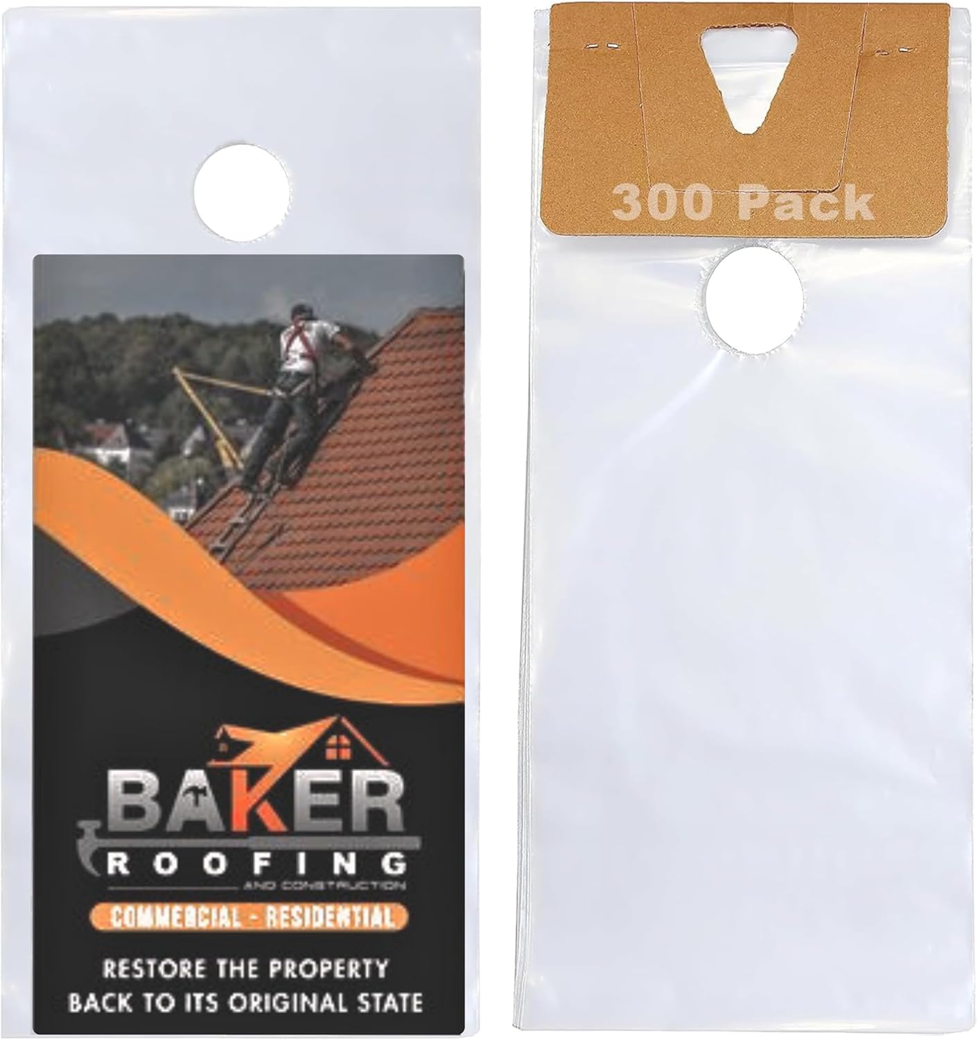 Tidyfriend Clear Plastic Door Hanger Bags 6” x 12” (500 Pack) - Waterproof and Secure Solution for Flyers, Brochures, Notices, and Printed Materials for Outdoor Use