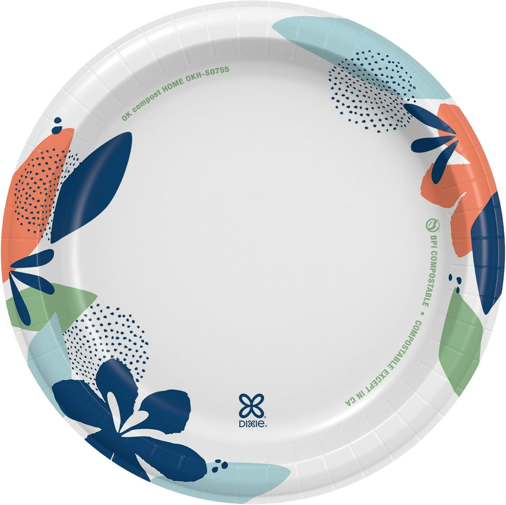 Dixie Medium Paper Plates, 8.5 Inch, 90 Count, 2X Stronger*, Microwave-Safe, Soak-Proof, Cut Resistant, Disposable Plates for Everyday Breakfast, Lunch, & Dinner Meals