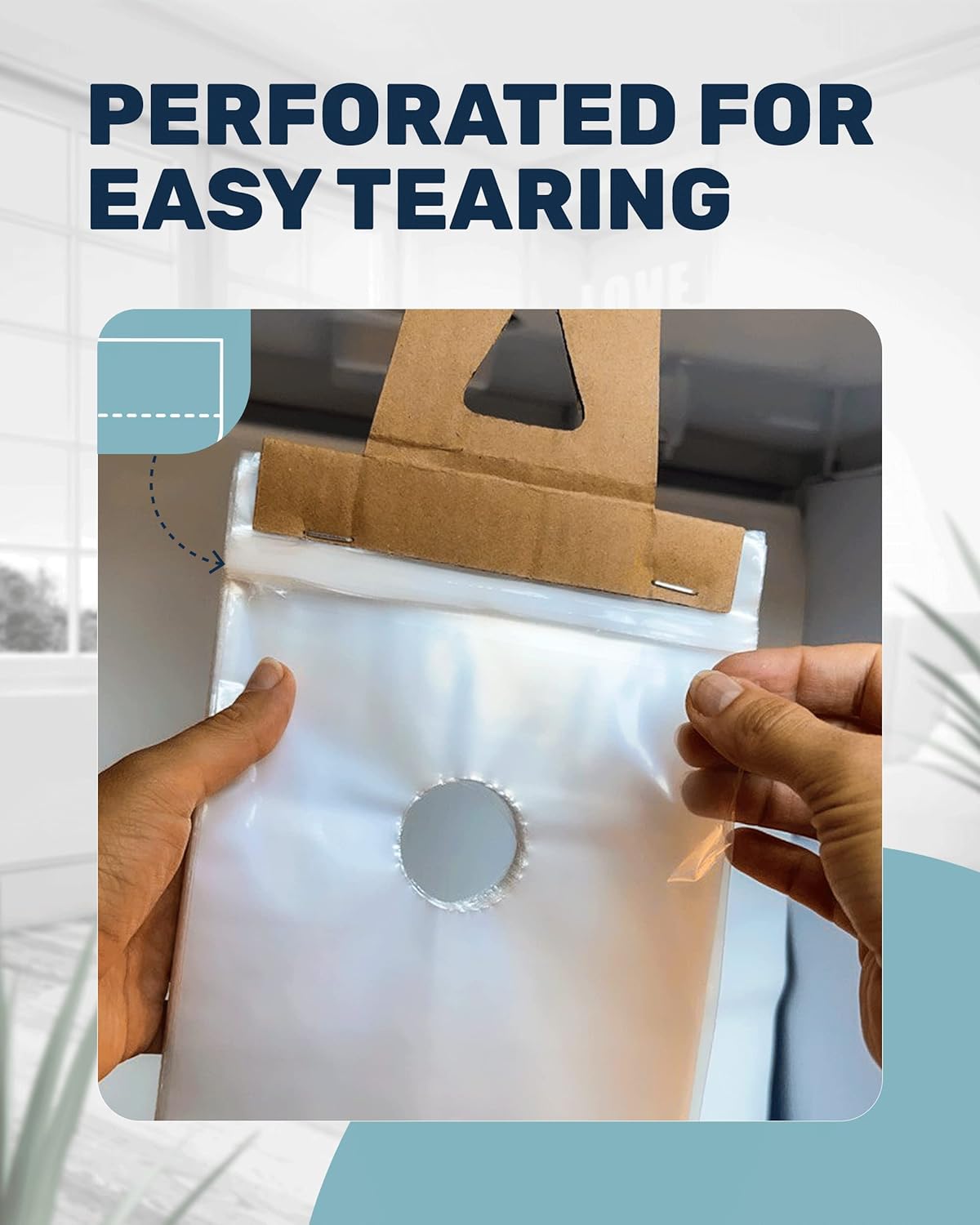 Tidyfriend Clear Plastic Door Hanger Bags 6” x 12” (500 Pack) - Waterproof and Secure Solution for Flyers, Brochures, Notices, and Printed Materials for Outdoor Use