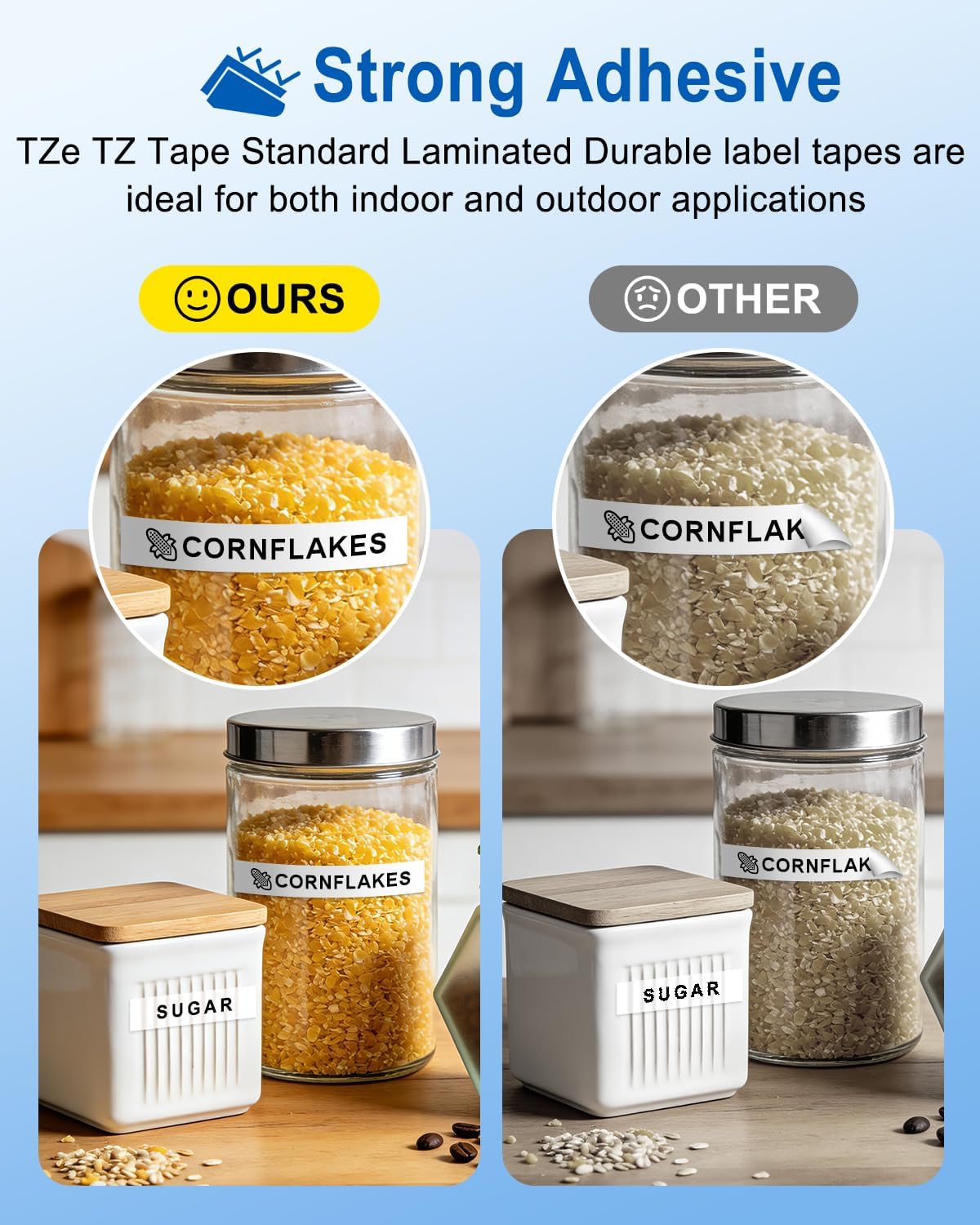 Tze TZ 12mm Laminated White Label Maker Tape Refills Compatible with Brother P-Touch Models PT-D220, PT-D210, PT-H110, PT-D200 - 3 Pack