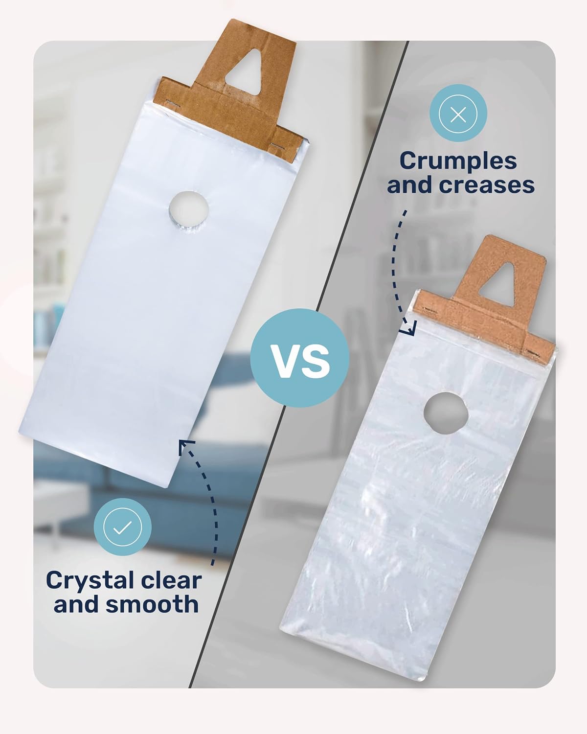 Tidyfriend Clear Plastic Door Hanger Bags 6” x 12” (500 Pack) - Waterproof and Secure Solution for Flyers, Brochures, Notices, and Printed Materials for Outdoor Use