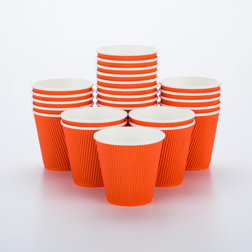 16 Ounce Ripple Wall Disposable Paper Cups - Pack of 25, Leakproof and Recyclable Light Green Insulated Holders, Matching Lids Sold Separately