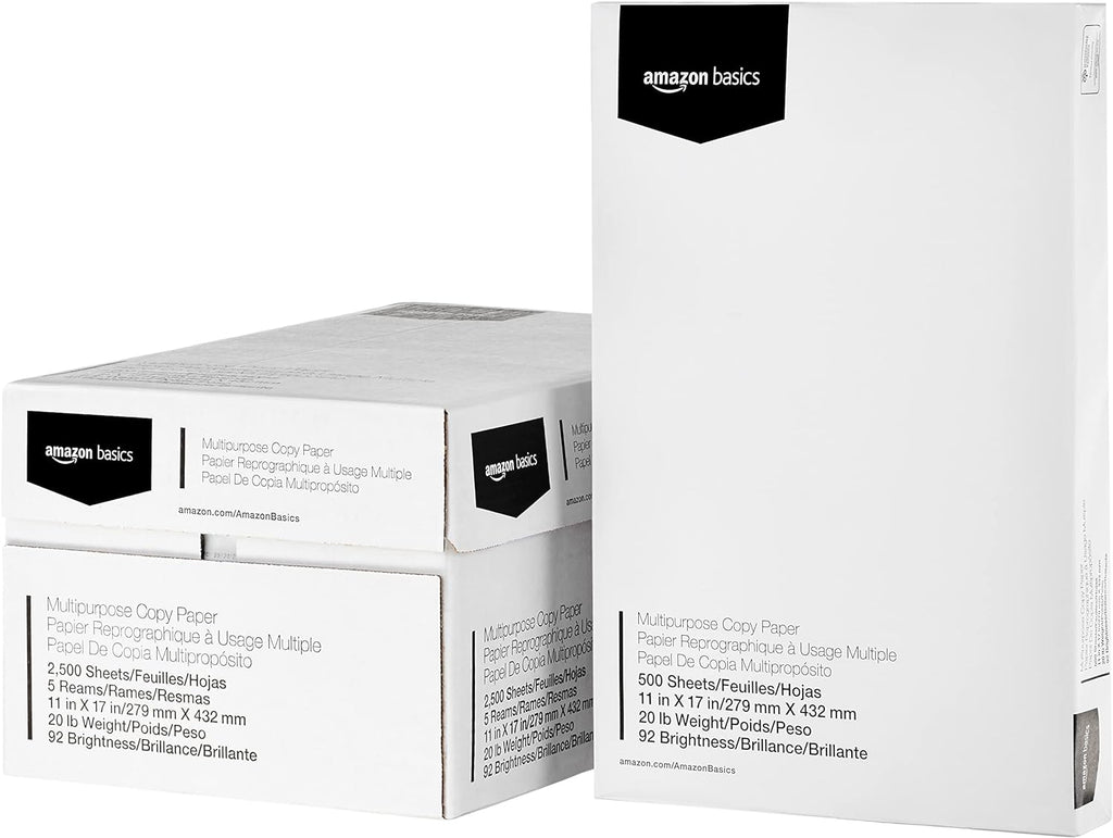 Multipurpose Copy Paper, 20 lb, 8.5 x 11 inches, 3 Reams (1,500 Sheets), 92 Bright White, Ideal for Home Use