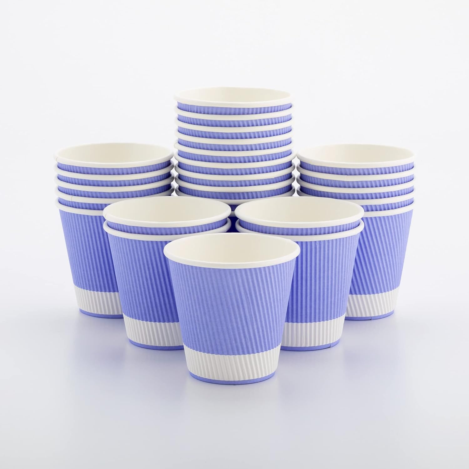 16 Ounce Ripple Wall Disposable Paper Cups - Pack of 25, Leakproof and Recyclable Light Green Insulated Holders, Matching Lids Sold Separately