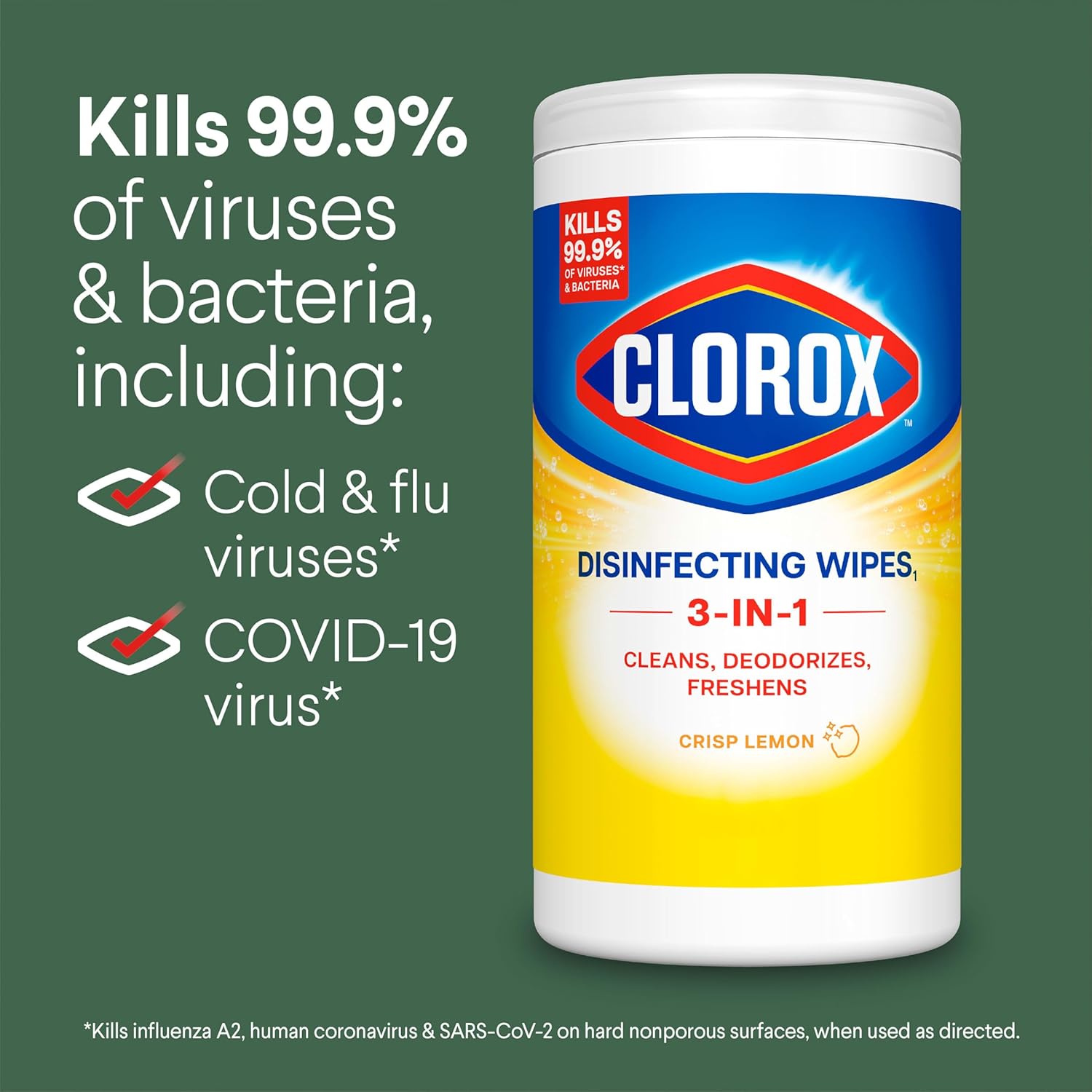 Bleach-Free Disinfecting Cleaning Wipes, Fresh Scent and Crisp Lemon, 75 Count Each, Pack of 3 - Ideal for Spring Cleaning and Allergy Season