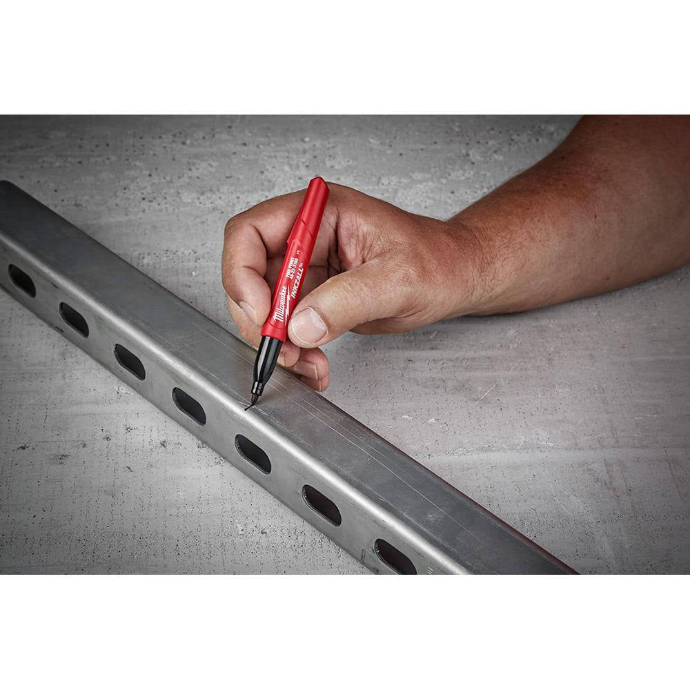 INKZALL Red Fine Point Jobsite Permanent Marker