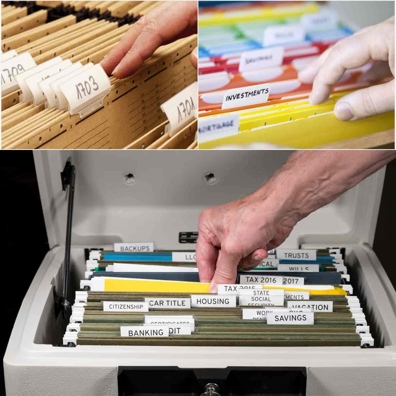 100 Sets of 2-Inch Hanging File Folder Tabs and Inserts for Organized Filing