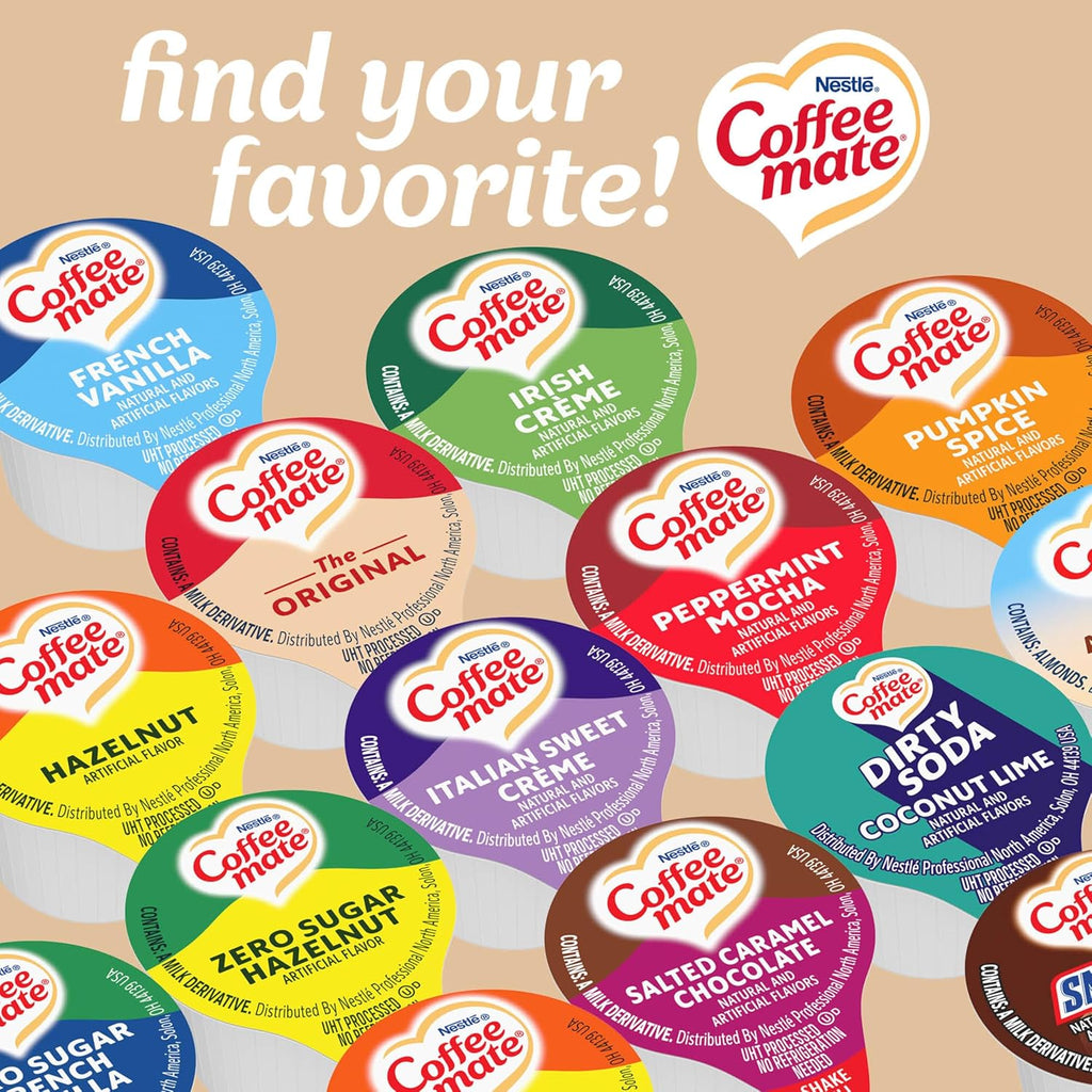 Coffee Creamer, Original, Liquid Creamer Singles, Non Dairy, No Refrigeration, 0.375 Fl Oz Tubs (Pack of 180)