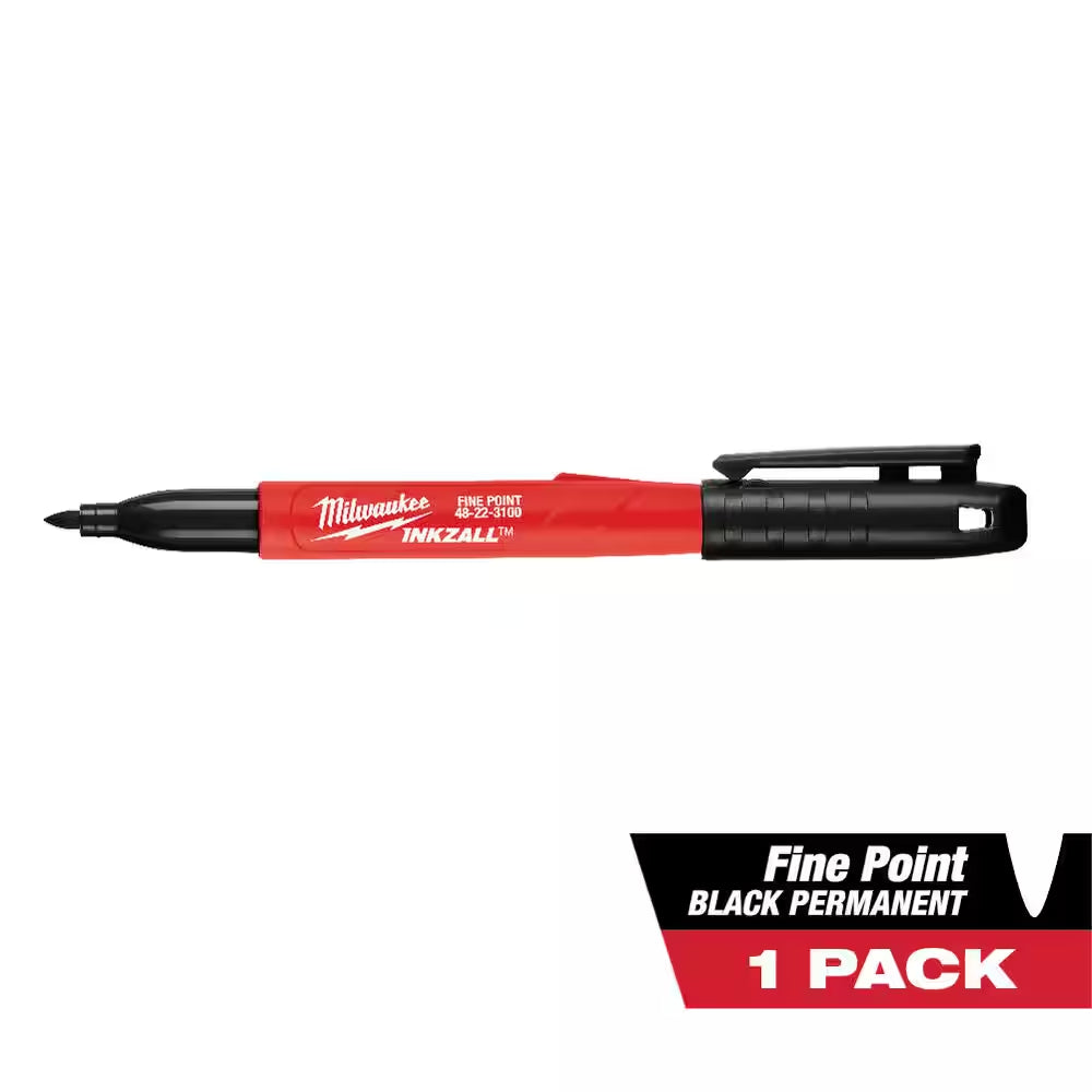 INKZALL Black Fine Point Jobsite Permanent Marker