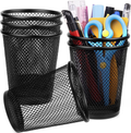 Metal Mesh Pencil Holder | Black Desk Organizer for Office, School & Home