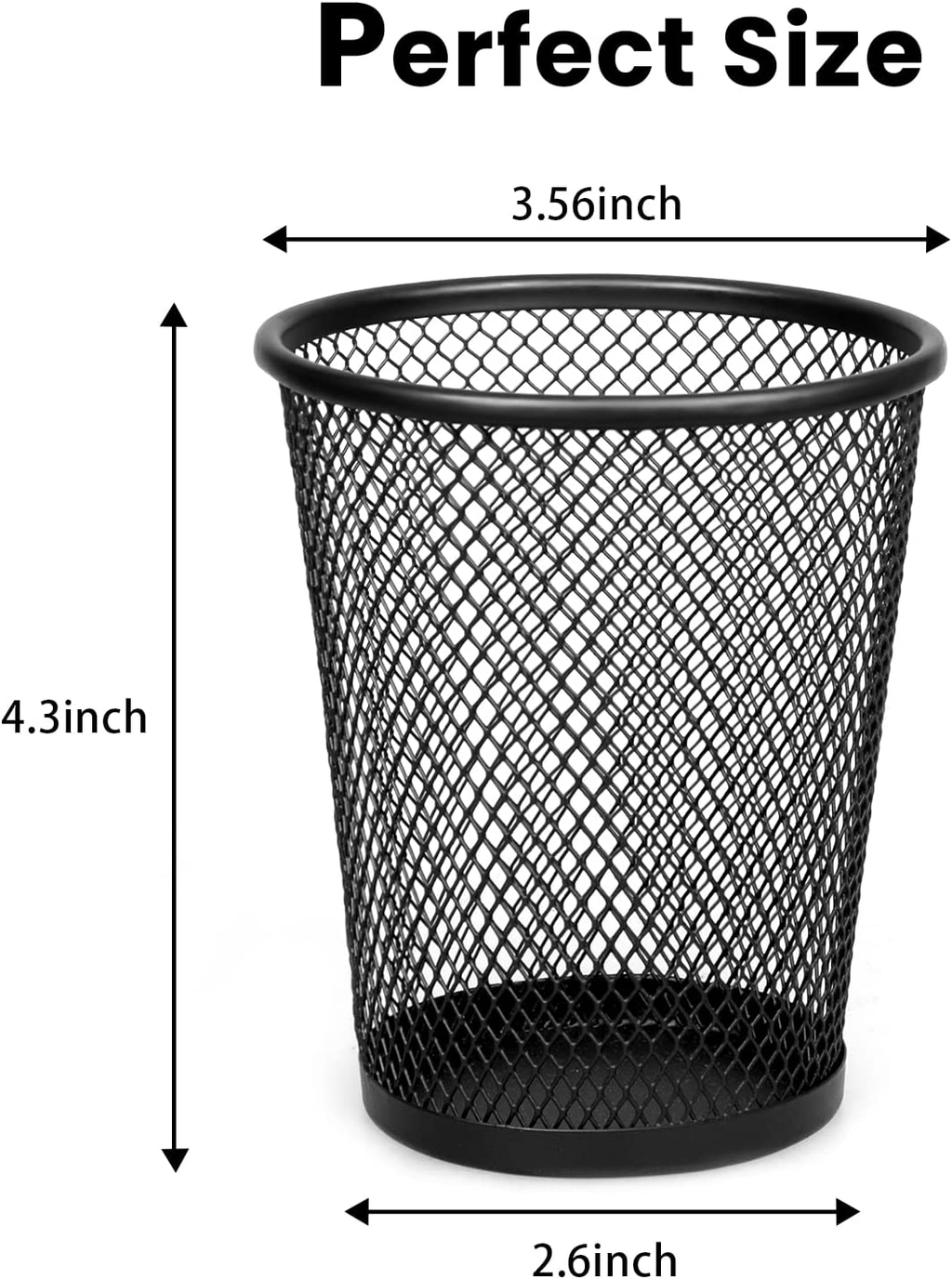 Metal Mesh Pencil Holder | Black Desk Organizer for Office, School & Home