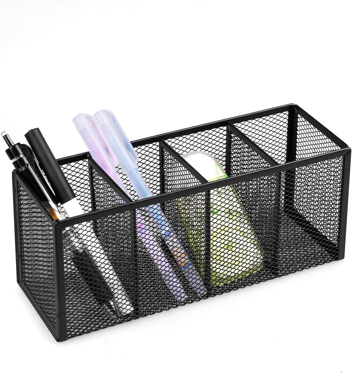Metal Mesh Pencil Holder | Black Desk Organizer for Office, School & Home