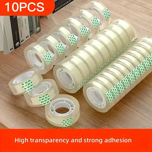 10Roll of Transparent Small Tape，Suitable for Gift Packaging、Stationery Office Supplies、Handmade and for Home Use。High Quality T