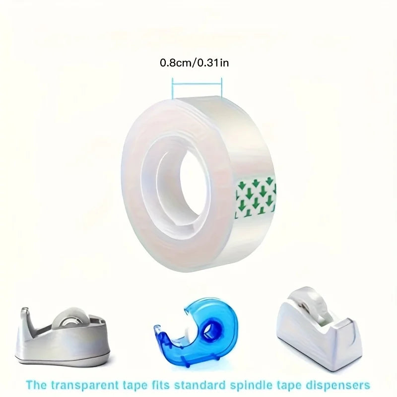 10Roll of Transparent Small Tape，Suitable for Gift Packaging、Stationery Office Supplies、Handmade and for Home Use。High Quality T