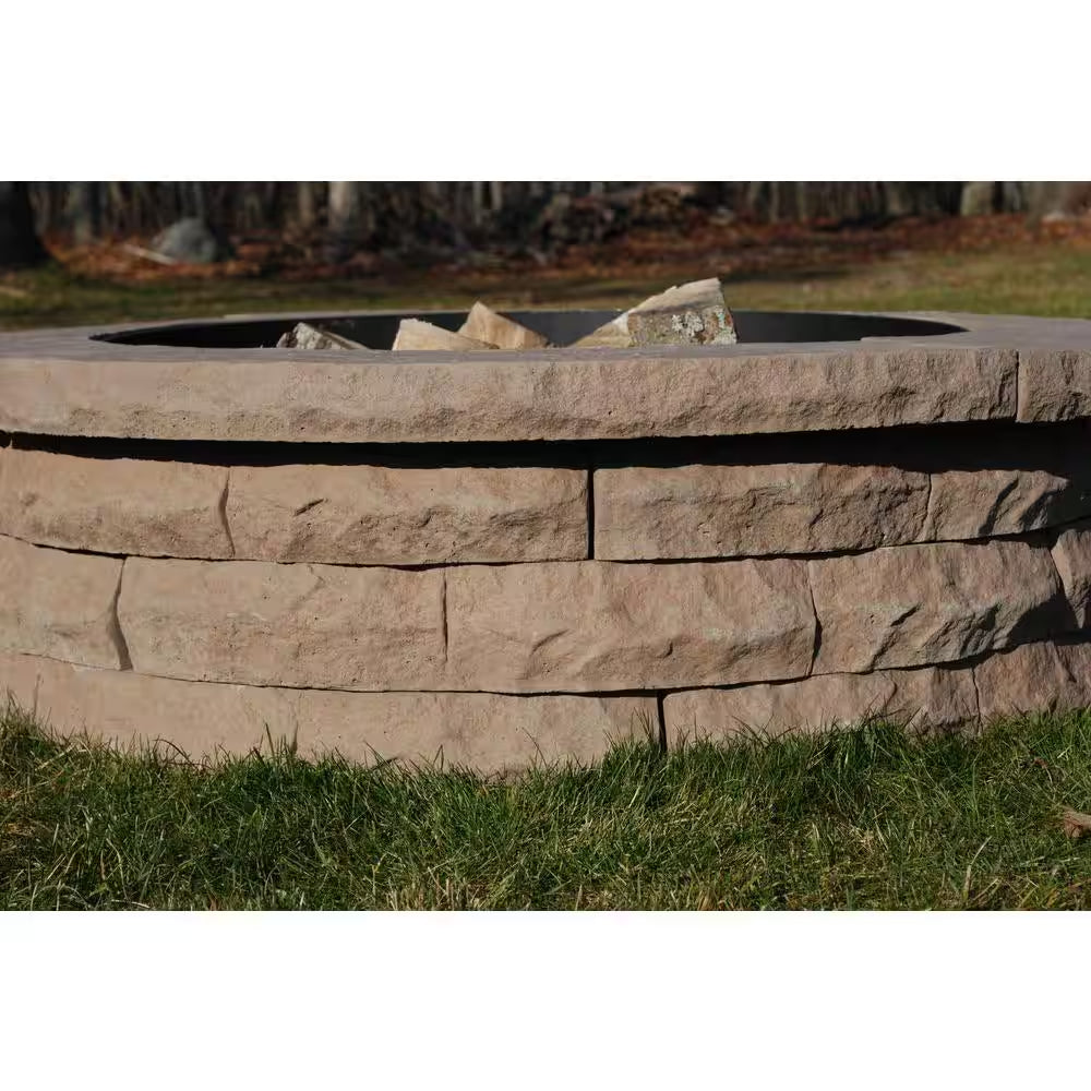 Ledgestone 47 In. X 14 In. round Concrete Wood Fuel Fire Pit Ring Kit Brown