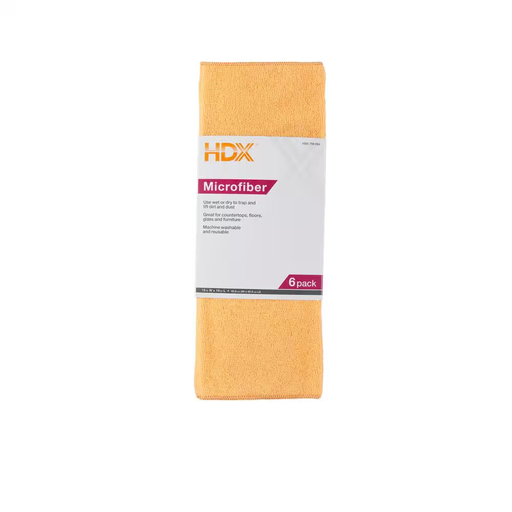 16 In. X 16 In. Multi-Purpose Microfiber Towel (6-Pack)