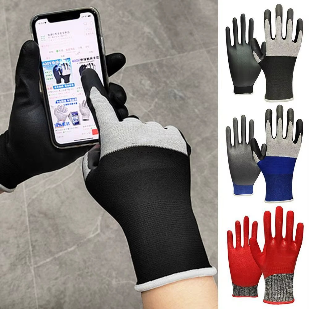 Ultrathin Electrician Insulating Gloves Withstanding Voltage 400V/500V Nitrile Work Safe Gloves Industrial Oil Proof