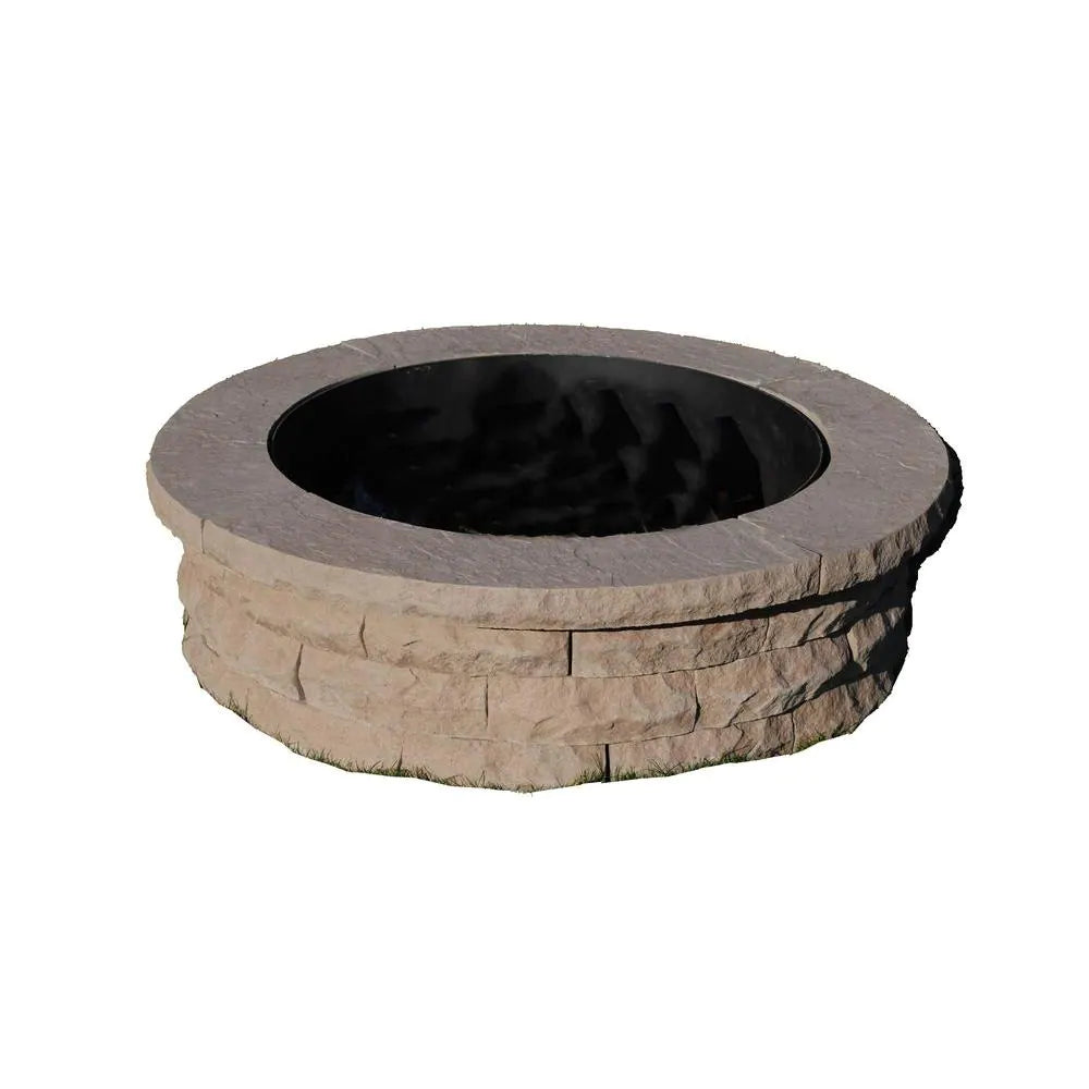 Ledgestone 47 In. X 14 In. round Concrete Wood Fuel Fire Pit Ring Kit Brown