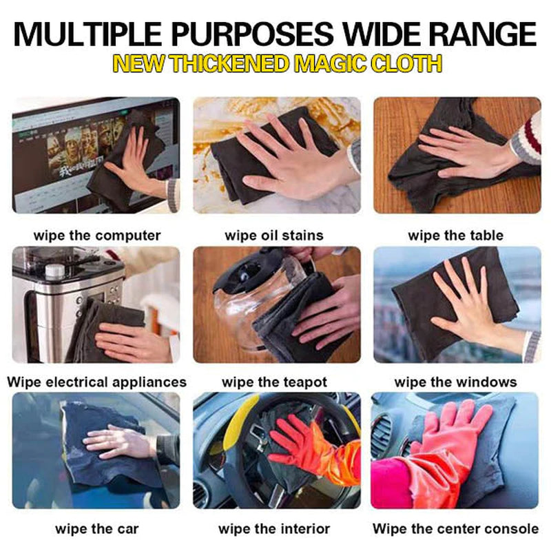 Thickened Magic Cleaning Cloth Microfiber Surface Instant Polishing Household Cleaning Cloth for Glass Windows Mirrors Car Kitchen Gadgets