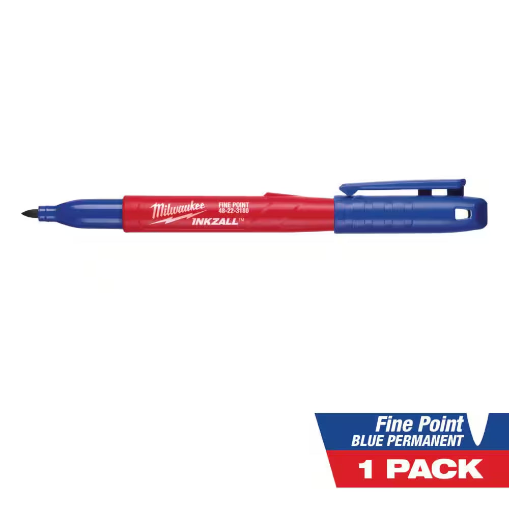 INKZALL Blue Fine Point Jobsite Permanent Marker