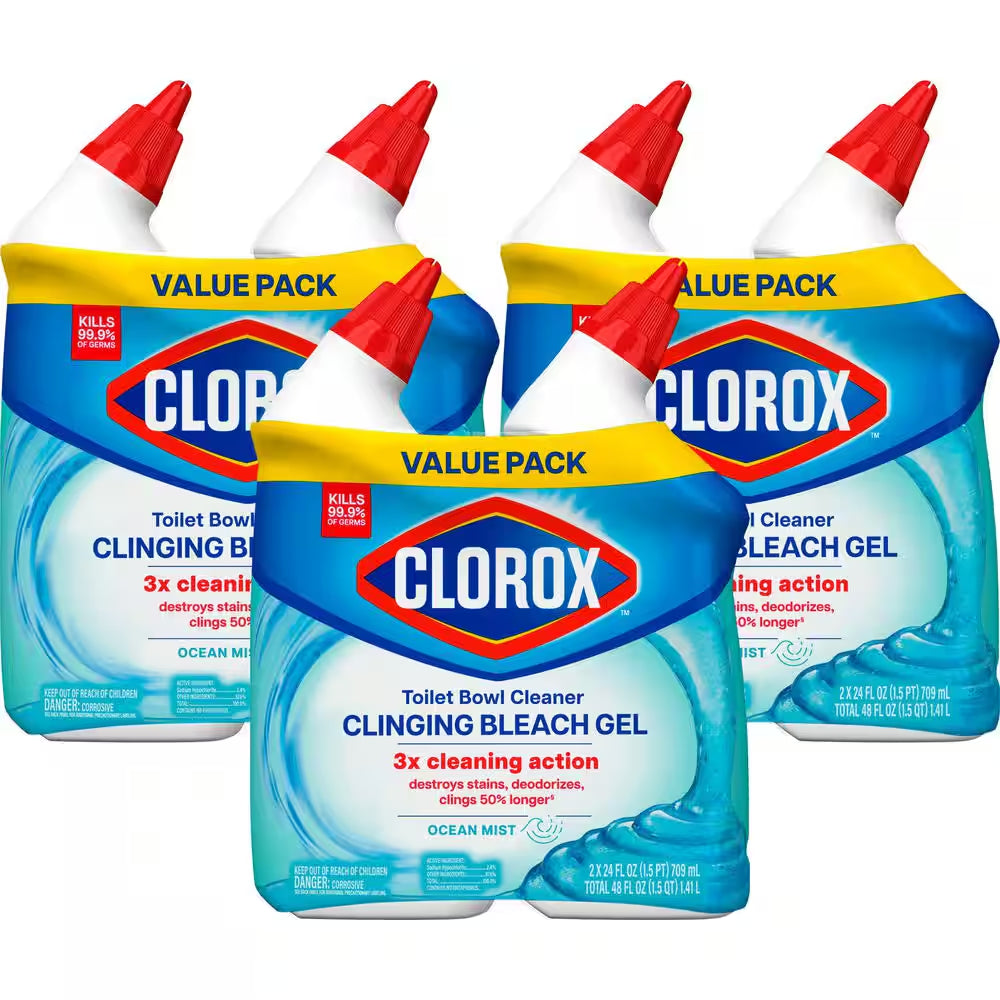 24 Oz. Ocean Mist Toilet Bowl Cleaner Clinging Bleach Gel (6-Pack)