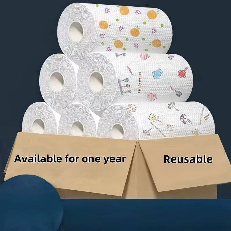 Absorbent Thick Cotton Kitchen Paper Towels - Washable and Reusable Kitchen Towels