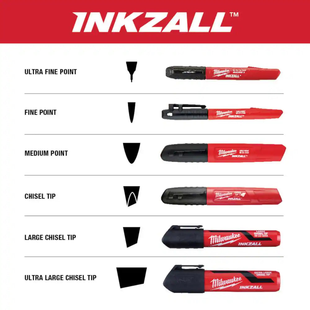 INKZALL Blue Fine Point Jobsite Permanent Marker