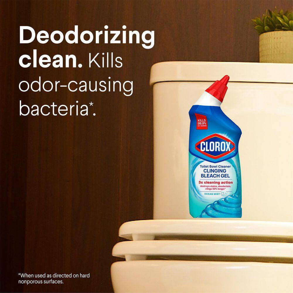 24 Oz. Ocean Mist Toilet Bowl Cleaner Clinging Bleach Gel (6-Pack)