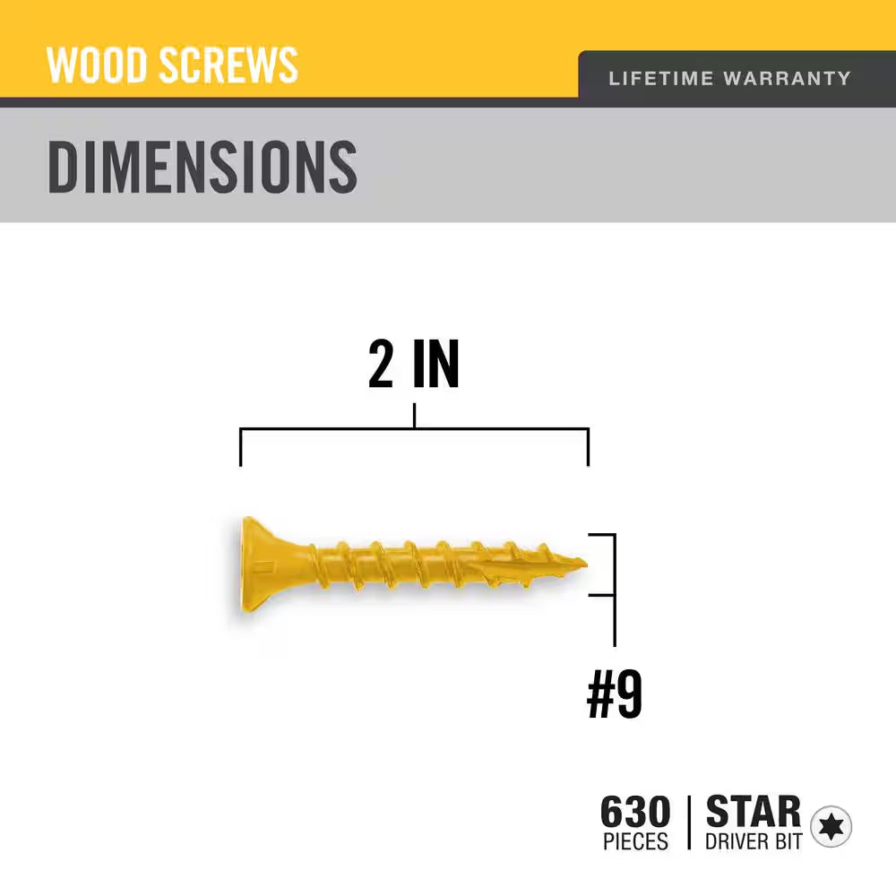 #9 x 2-Inch Tan Torx Flat-Head Wood Deck Screws (5 lbs, 207 Pieces)