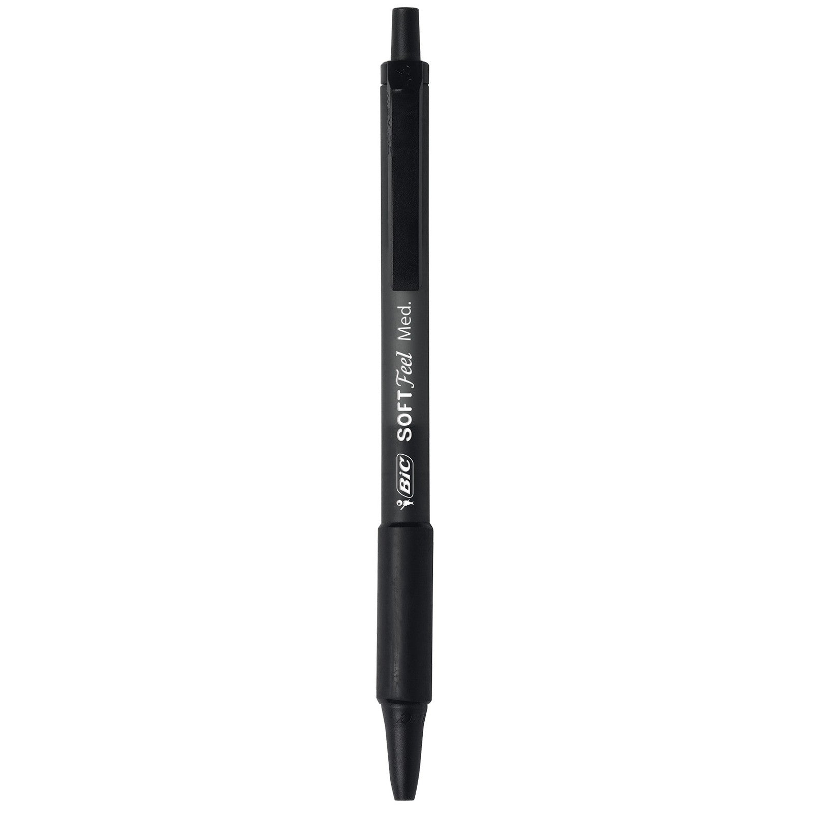 BIC Soft Feel Black Retractable Ballpoint Pens - 12 Count of Comfortable Writing Essentials with Smooth Ink Flow
