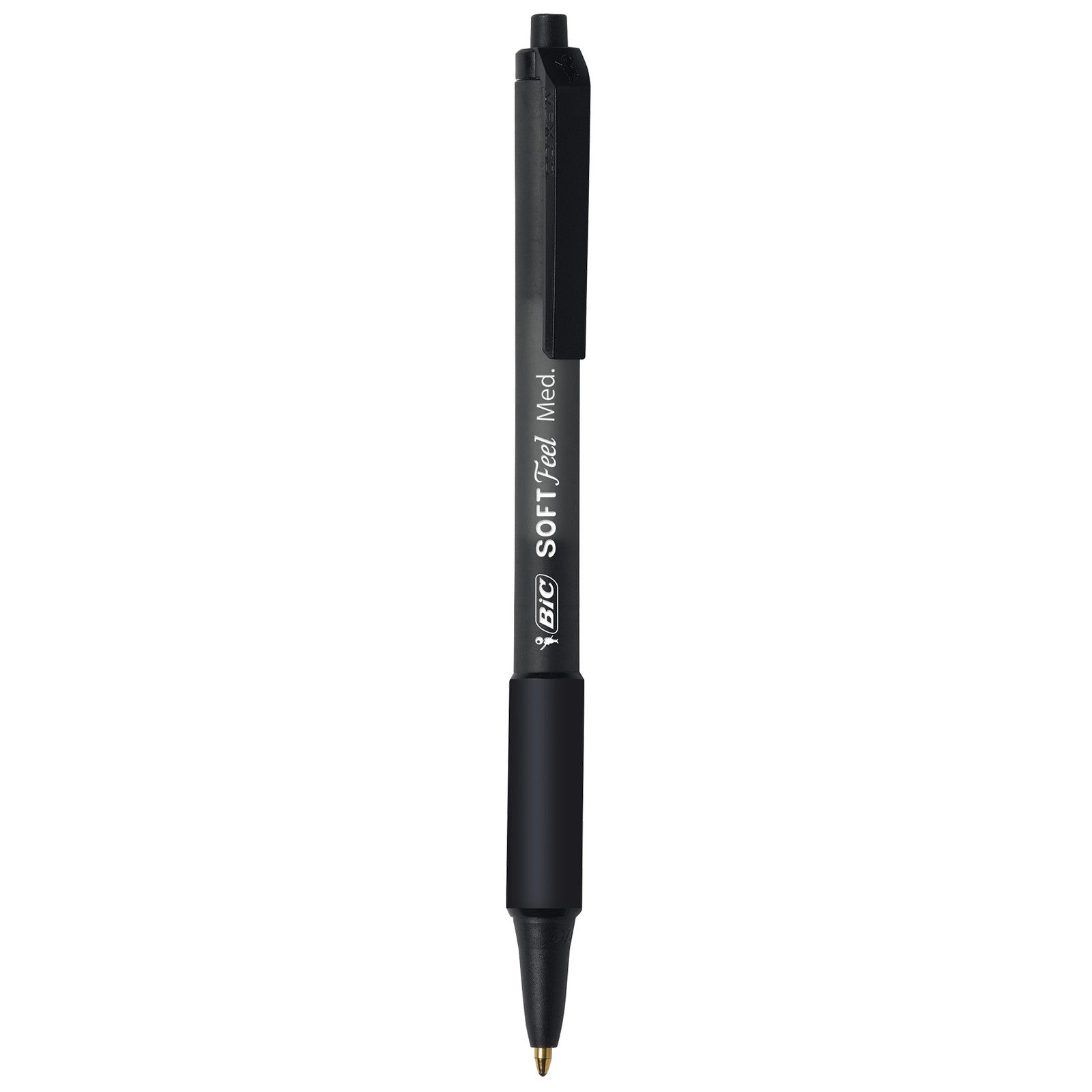 BIC Soft Feel Black Retractable Ballpoint Pens - 12 Count of Comfortable Writing Essentials with Smooth Ink Flow