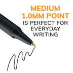 BIC Soft Feel Black Retractable Ballpoint Pens - 12 Count of Comfortable Writing Essentials with Smooth Ink Flow