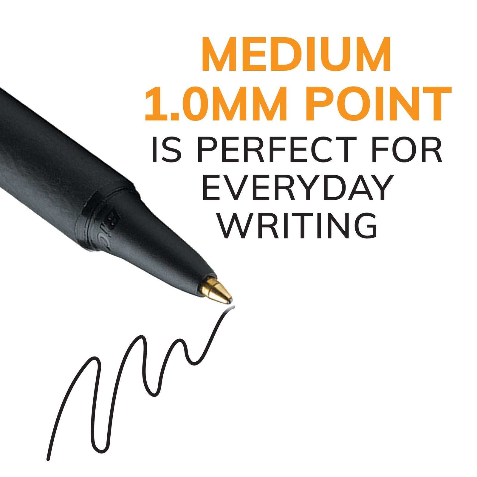 BIC Soft Feel Black Retractable Ballpoint Pens - 12 Count of Comfortable Writing Essentials with Smooth Ink Flow